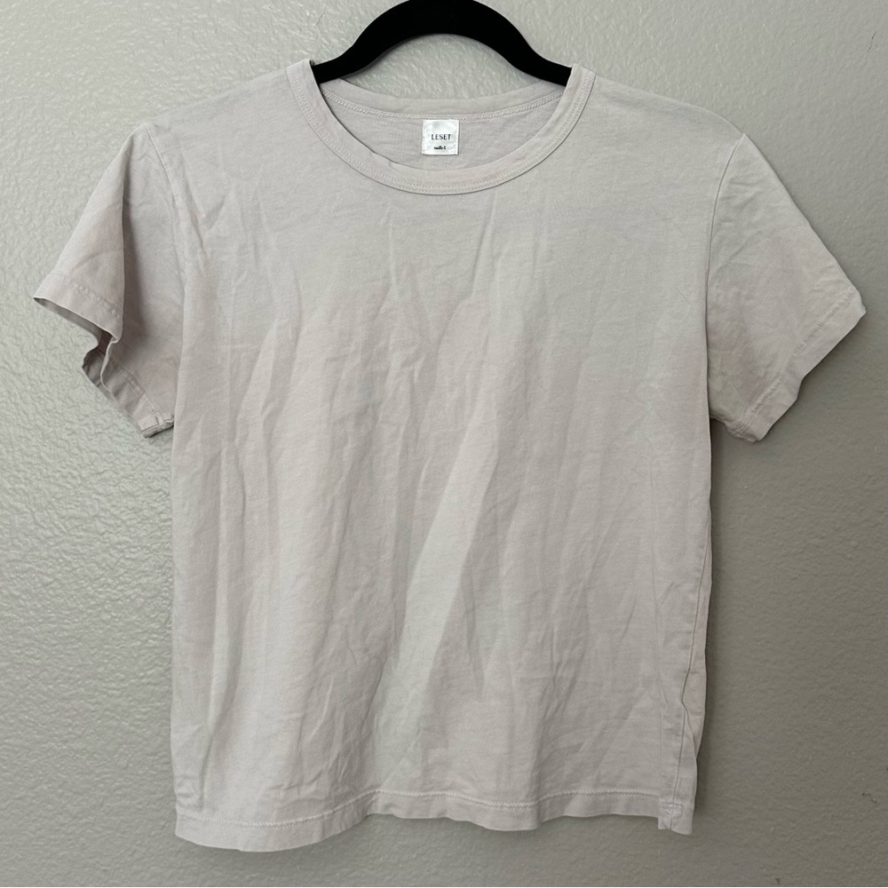 LESET Cream Short Sleeve Tee